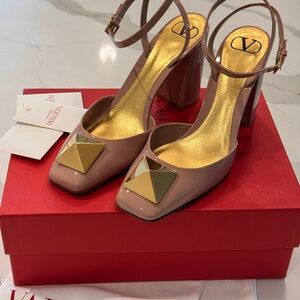 VALENTINO GARAVANI One Stud Slingback Pumps Nude EUR 41.5 US 10.5